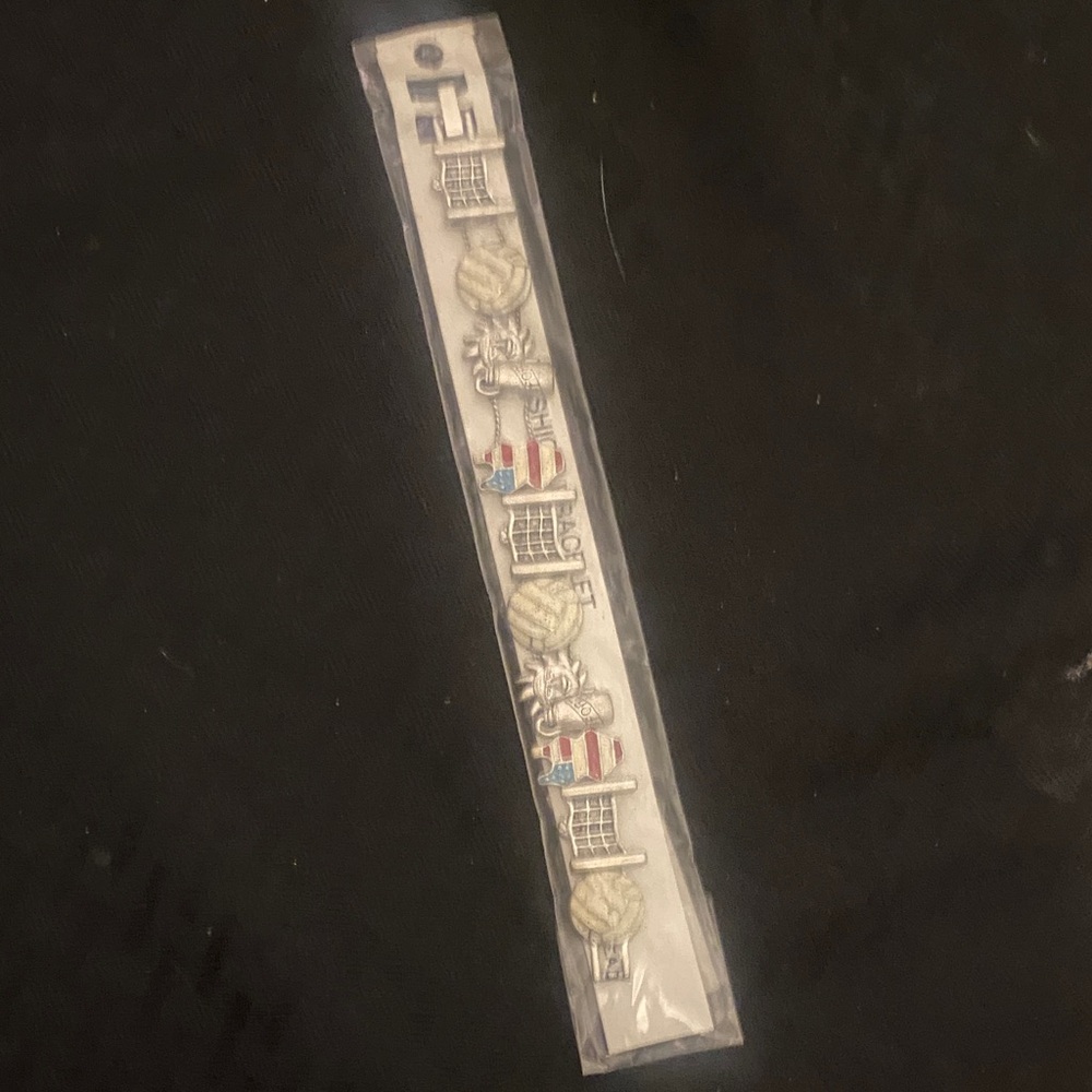 Silver Charm 7.5” Bracelet with ball  and Flag